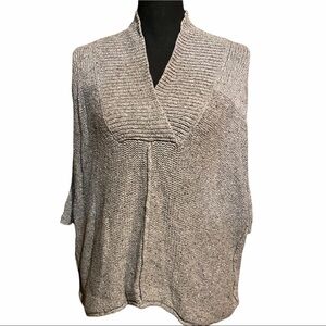 Wool Blend Dolman Shawl Collar Gray Winter Sweater Women's S